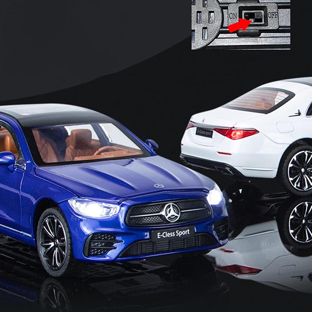 1/24 Scale E-Class E300L Diecast Car Model Toy, Pull Back Toy Vehicle with Sound and Light for Kids Toddler Boys Girls Gift Collection