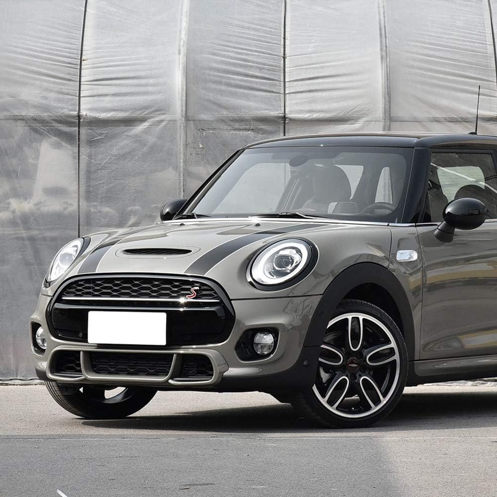 Car Styling Hood Bonnet Stripes Sticker Trunk Rear Engine Cover Vinyl Decal Stickers For Mini Cooper R56 R57 F55 F56 Accessories (Black-White)