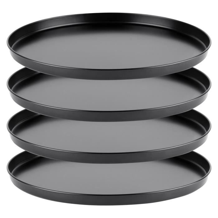 Plats à four - grizzly - lot de 4 - anti-adhérent - 28 cm - cuisson de pizzas