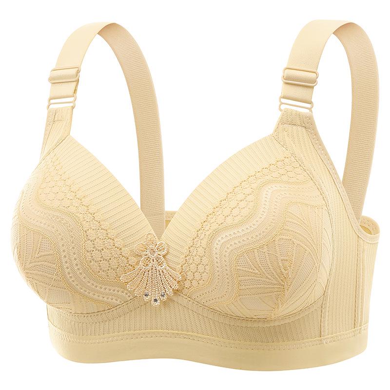Front Closure Wireless Push-Up Bra for Middle-Aged and Elderly Women