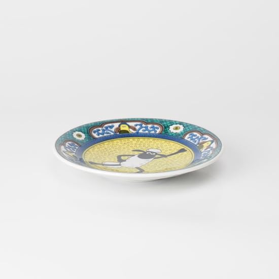 Kutani Ware Iwataya "Kutani Ware" Shaun the Sheep Small Plate Yoshidaya Style SS-02