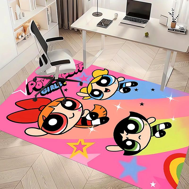 The Powerpuff Girls1 Printed Absorbent Washable Carpet, Non-Slip Bathroom Mats, Kitchen Rugs, Yoga Mat,Living Room Entrance, Camping Picnic Rugs