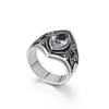 Retro Titanium Steel Creative Hand Jewelry, Stainless Steel Ruby Engraved Men'S Ring Personality Ring