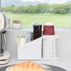 Disposable Cup Holder Rack Shelf For Coffee Paper Cup Spoon Fork Straw Sugar Tea Bag Storage Box Cup Container Desktop Storage
