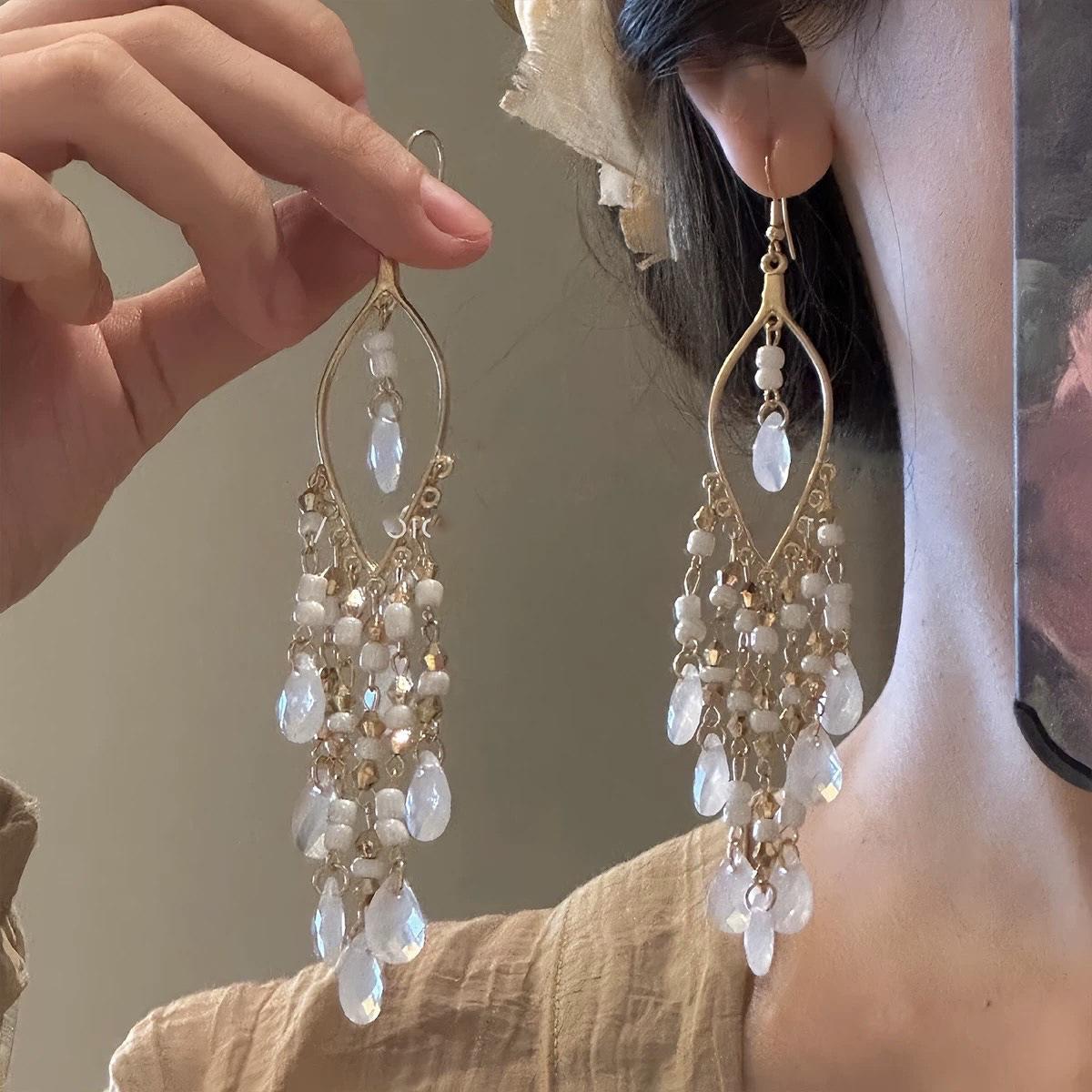 Богемные серьги с кисточками из перьев: Уникальные плетеные длинные серьги для женщин