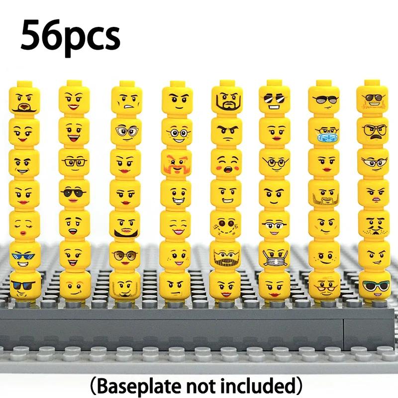 Figure Head Hair Hat Faces Expression DIY Bricks Building Blocks Model Kids Toys Boy Girl Gift Creative Laugh Cute Facial Leduo