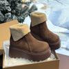 Women's Large Size Soft Sole Cold Resistant Winter Warm Anti-slip Fur One Snow Boots Padded Lined Ankle Boots Anti-slip Sports Cotton Boots
