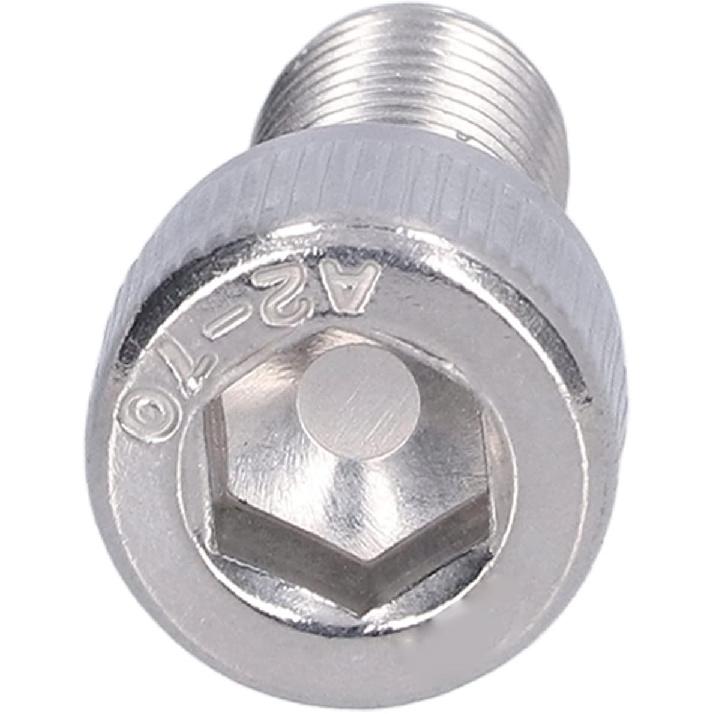 Hex Bolt, 1.25mm Fine Pitch M10 4Pcs Socket Cap Screw Bright Finish A2-70 Stainless Steel for Construction for DIY Jobs for Automotive