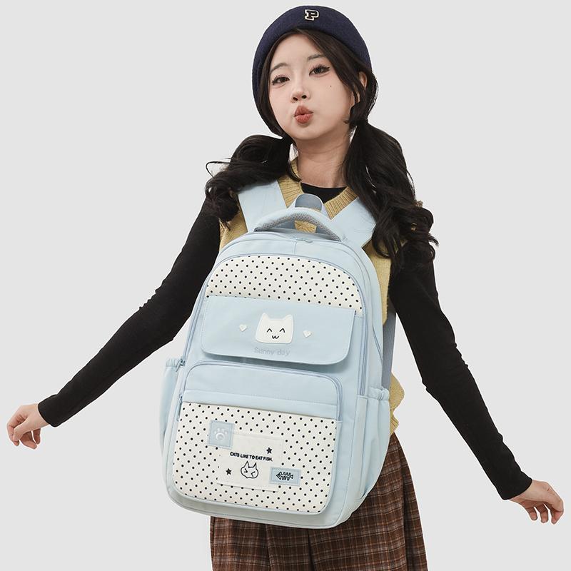 College Style Student Schoolbag Color Block Women's Lightweight Large Capacity Backpack