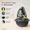 Polyresin Ganesh Fountain For Home Decor With LED Lights | Waterfall Fountain for Gifting | Showpiece Decoration Item