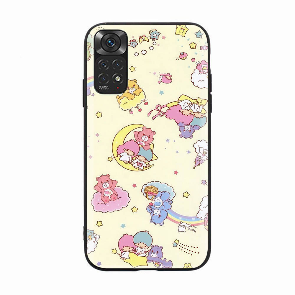 Black Case for Samsung Note 20 Lite S24 Ultra S23 A03 A05 A06 A11 A71 A15 A16 A13 A24 A25 A33 A52 A53 A50 M55 M35 Plus H-4 Little Twin Stars