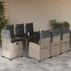 VidaXL 9-Piece Garden Dining Set with Cushions, Table and Chairs with Adjustable Backrest, Outdoor Furniture, 3212861