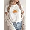 Creative Sun Printing T-shirt Women Hip Hop Summer Tops Crewneck All-Match Short Sleeve Cotton Comfortable Female Clothing