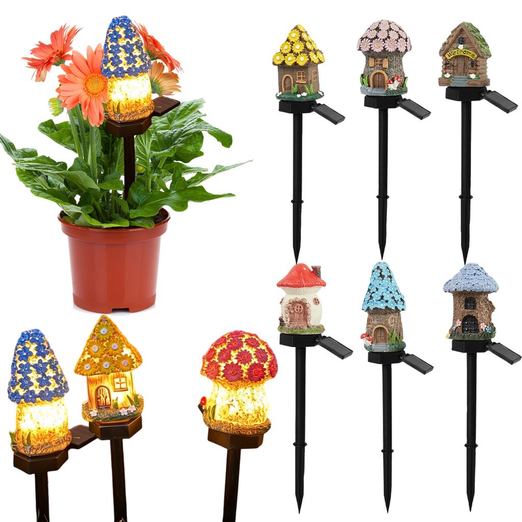 Resin Garden Light Outdoor Decorative Landscape Lawn House Stake Lighting for Yard Patio Walkway