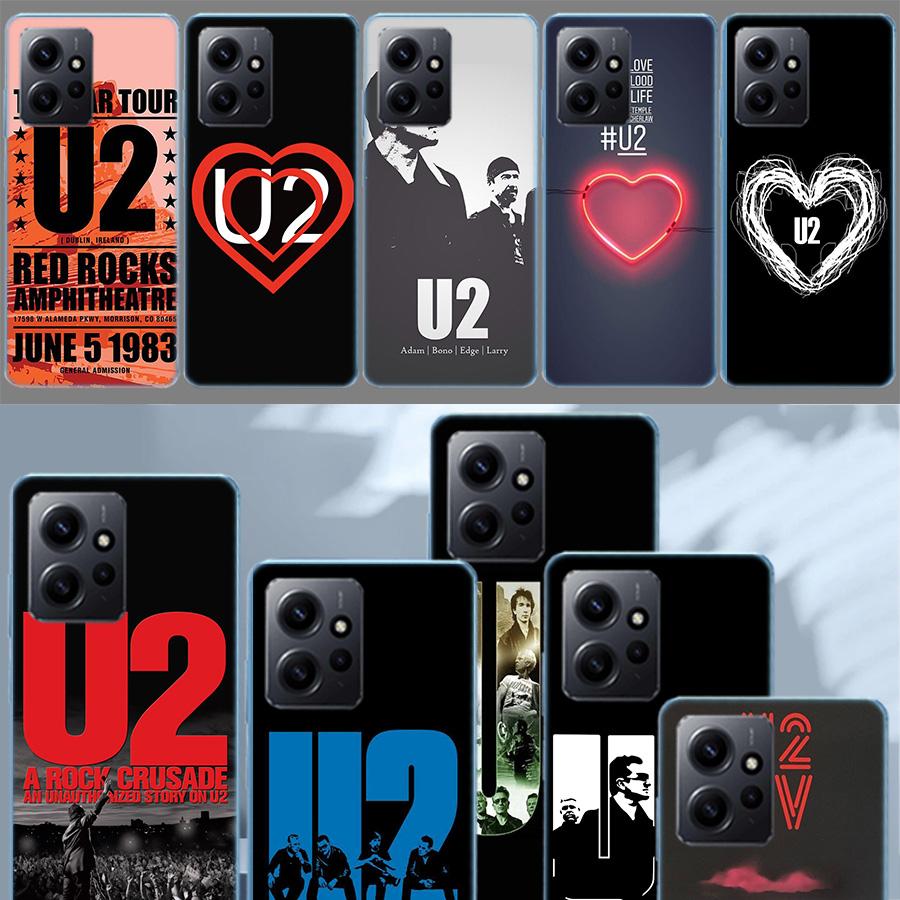 Band U2 Phone Case For Redmi Note 14 15 Pro 5G 13 12 Pro Plus 11 11T 11E 11S 10 Pro 10S 9 9S Cover Cell Clear TPU Capa Compatibl