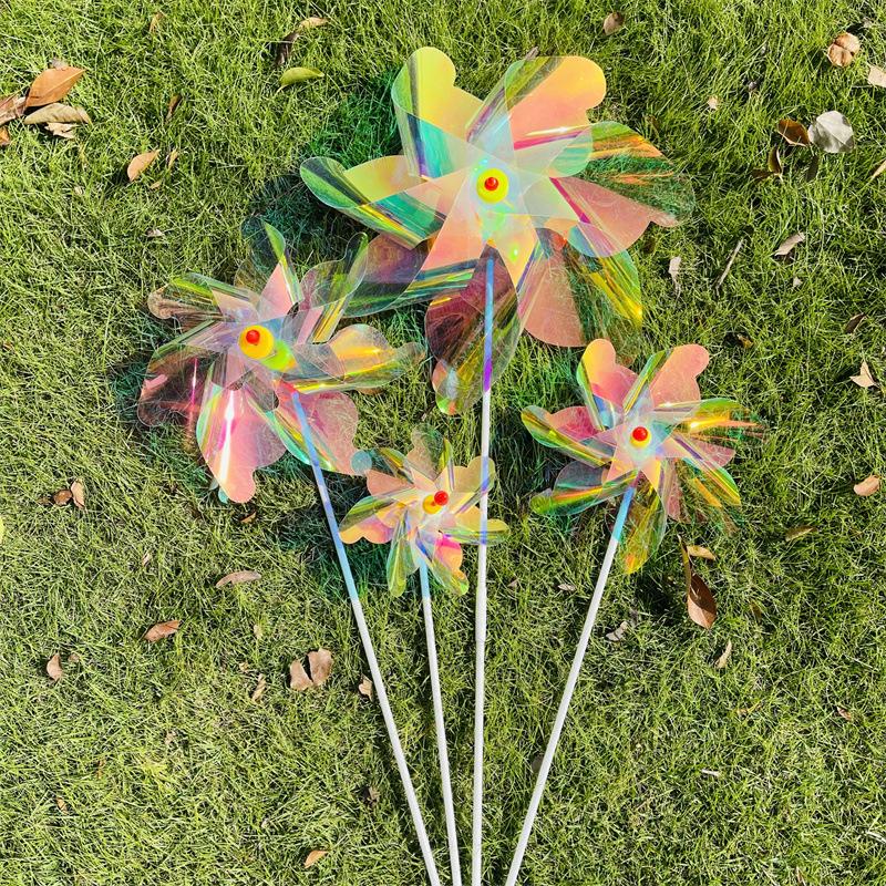 Seven-Leaf Color-Changing Pinwheel Toy for Kids - Outdoor Decor and Scenic Props