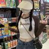 2KWEIRD Letter Print T-Shirt Women Spring Long Sleeve Patchwork Tops Fashion Retro Contrast Color Crop Top Hot Girl Kpop Skinny Y2K Tees