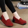 Women Cow Suede Slip-on Loafers Fashion Platform Shoes Wedge Heels Ladies Casual Shoes for Working Walking Traveling