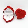 Heart shape Red Velvet Jewelry Display Case Package Wedding Engagement Ring Box