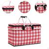 Picnic Basket Sturdy Zipper Foldable Insulated Bag for Barbecue Outdoor Home Yellow