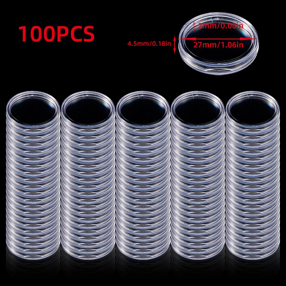 10/50/100Pcs 19-33mm Transparent Coin Cases Holder Coin Collecting Box Case Coins Storage Capsules Protection Boxes Container