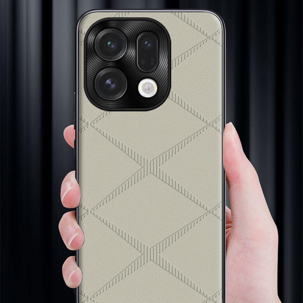 Für Oppo Find X9 5G Hülle X-Muster TPU PU-Leder PC Anti-Fall Handyhülle