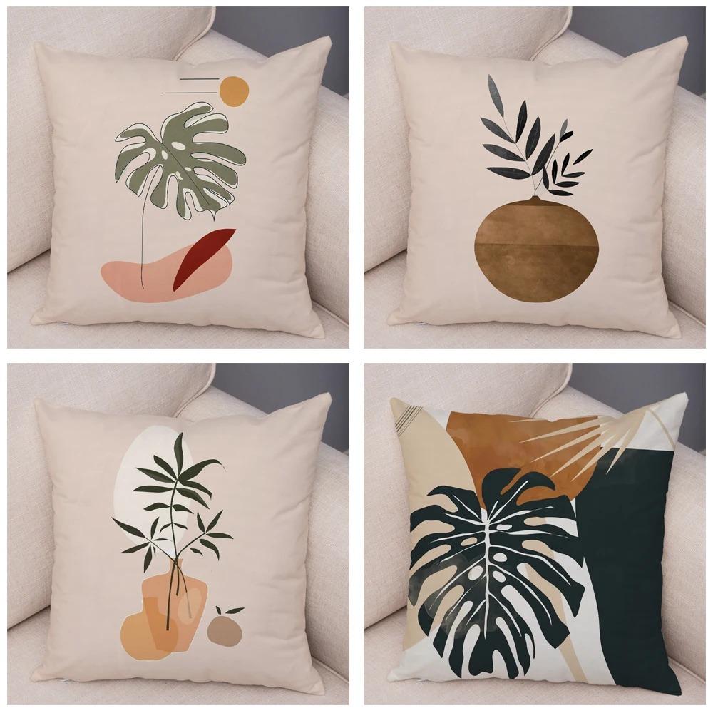 Simple Illustration Style Pillowcase Interior Decoration Office Living Room Home Pillowcase