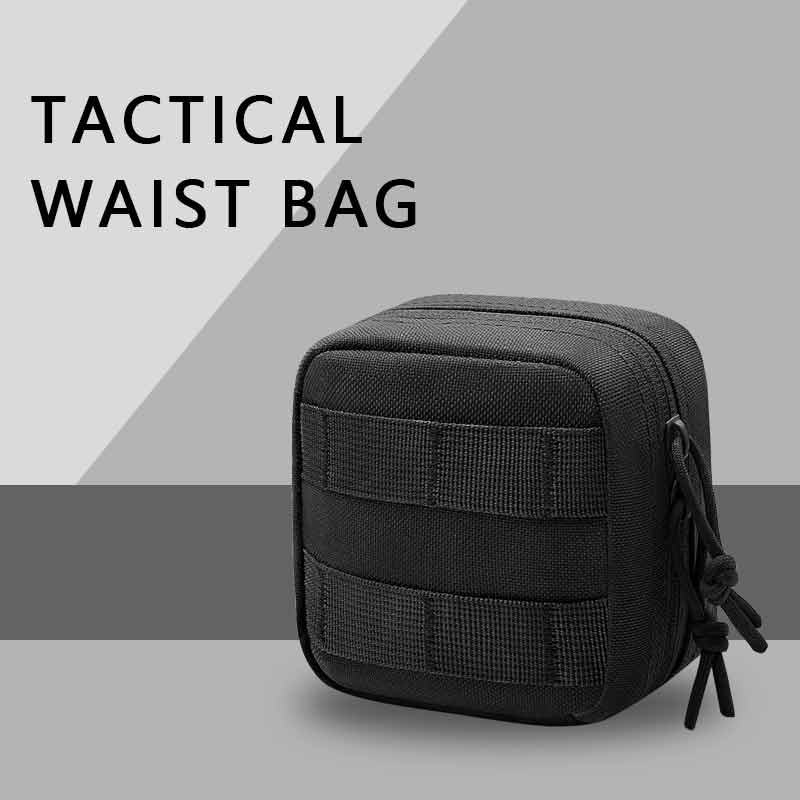 1Pcs Small Tactical Pouch Micro Utility Pouch Removable Clear ID Pocket Mini Knife Compass Flashlight Card Storage Bag Belt