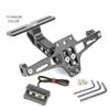 Adjustable Motorcycle License Plate Bracket Holder Integrated LED Light For Night Riding Heavy Duty Aluminum Alloy Frame