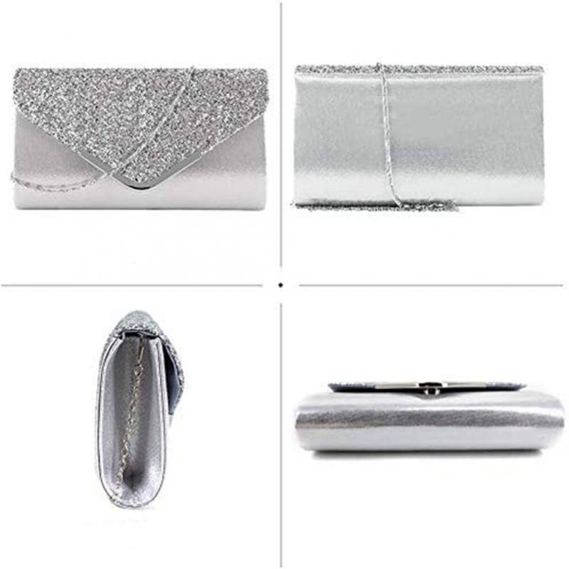 Ladies clutch glitter elegant evening bag shiny handbag