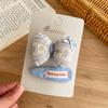 Bunny Blue Series Handmade Bow Button Hair Clip - Elegant Hair Accessory for Girls