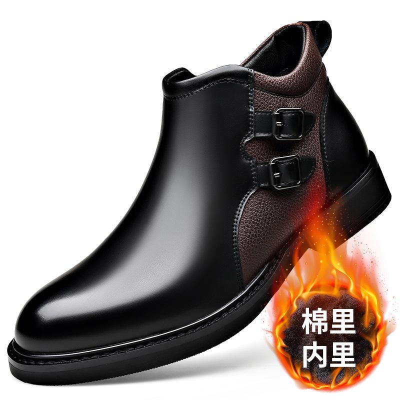 Men's shoes 2026 autumn and winter new men's boots men's high top men's shoes short boots with fleece insulation Chelsea boots