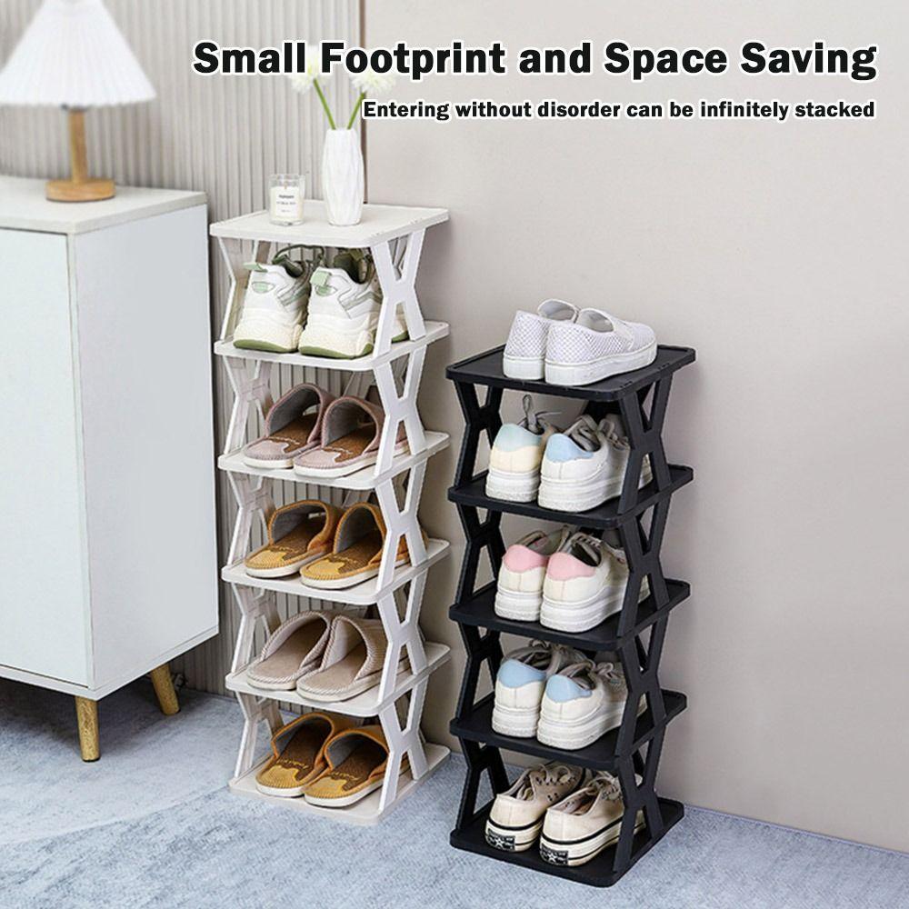 Plastic Shoes Storage Assembled Shoe Organizer Simple Shoe Rack for Entryway  Home Organizer