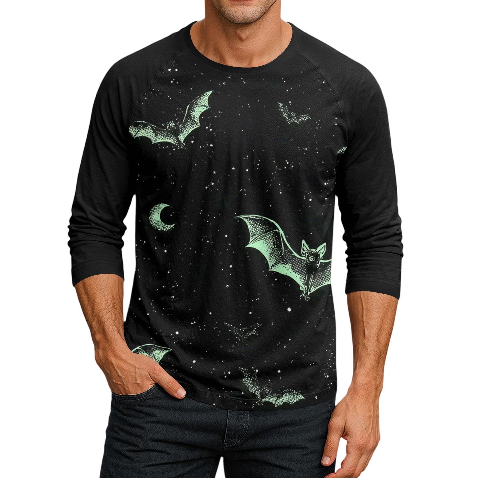 

Мужской топ-футболка с круглым вырезом и рукавами-плунжерами L чёрный