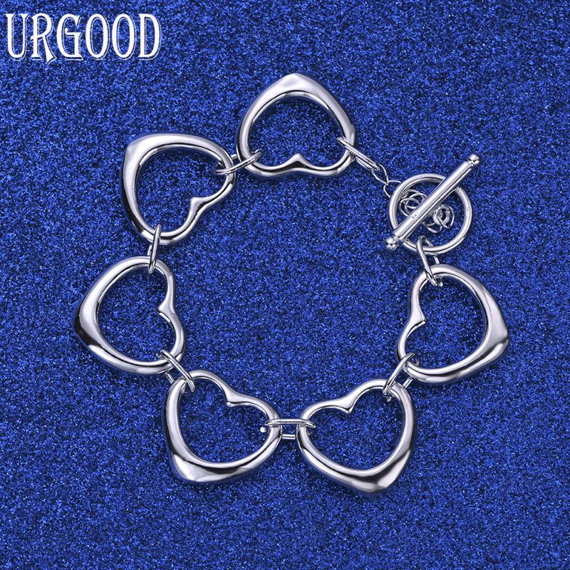 925 Sterling Silver Fashion Jewelry Heart-Shaped Bracelet