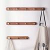 1pc Solid Wood Brass Coat Hook, Black Walnut Wood Coat Hanger, Clothing Hooks,Wall Mounted Storage Rack Drilling Installation
