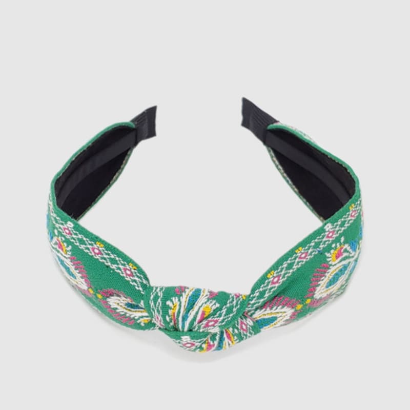 LALA Imported Lace Ethnic Hairband - GREEN