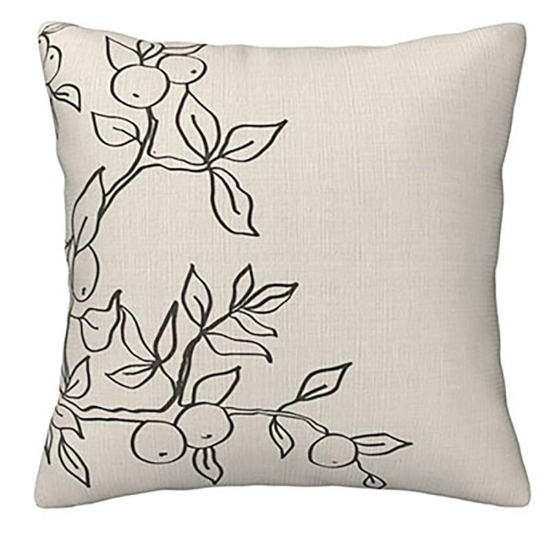Minimalist Botanical Throw Pillow Covers, Line Art Plant Print Cushion Cases for Home Decor