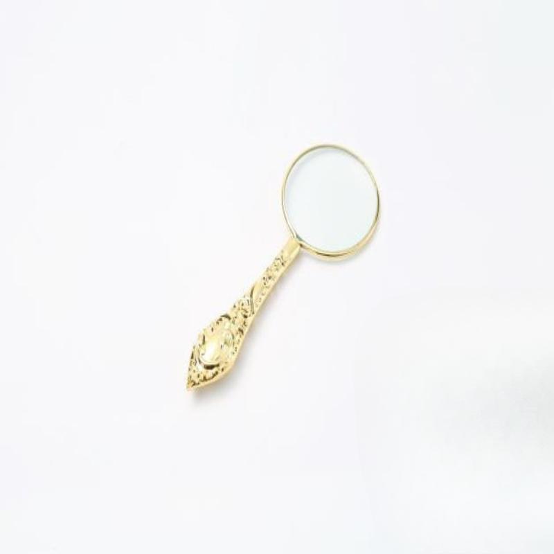 1Pc MG18155-1 Gold Metal 45mm Magnifying Glass Handheld Magnifying Glass
