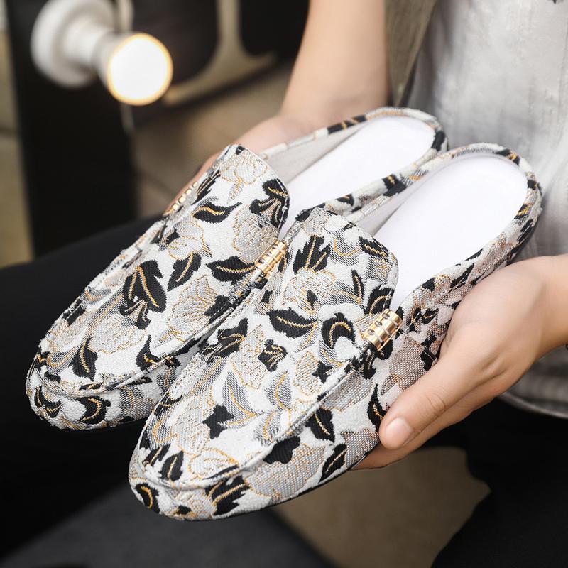 Fashion Summer New Canvas Men's Casual Shoes Comfortable Non-slip Man Half Slippers Lightweight Walking Shoes Design Fashion Sport Shoes