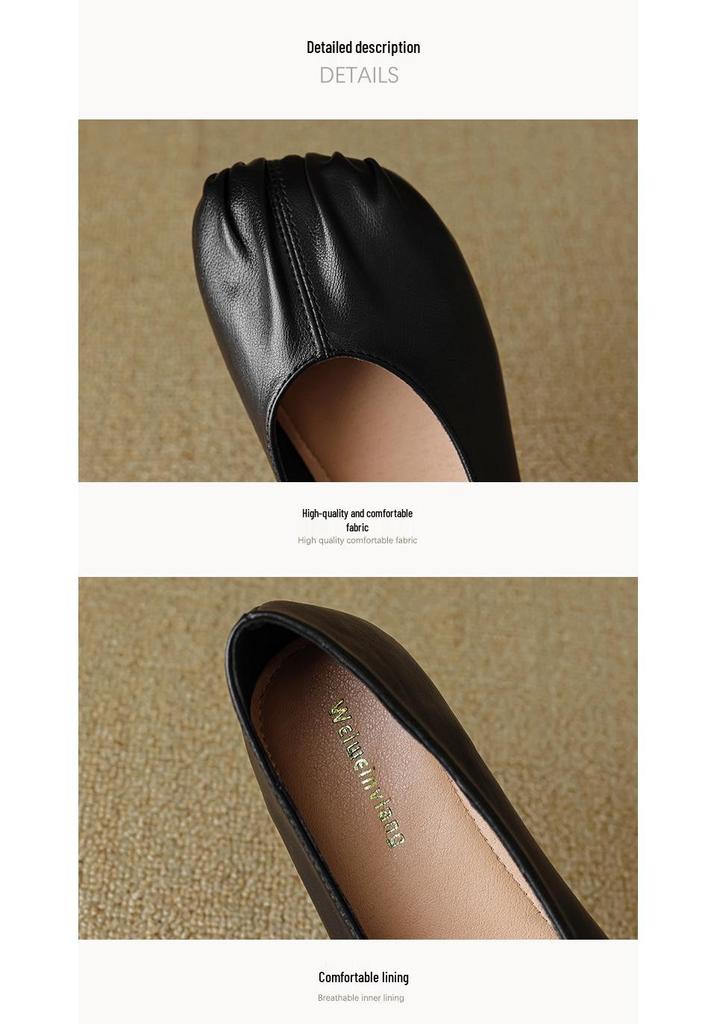 Women's 2025 Genuine Leather Vintage Slip-On Flats - Soft Sole Versatile Spring Shoes