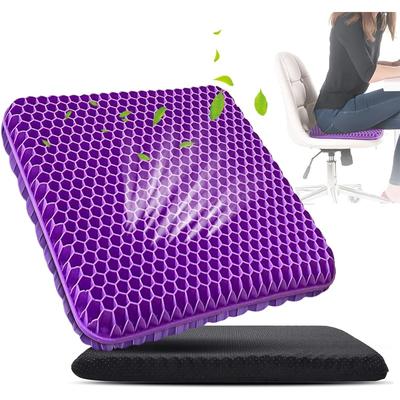 1 cuscino in gel per rilassare la schiena, la sciatica, l'anca, il dolore al coccige, per sedie da ufficio, auto, per alleviare la pressione della sedia a rotelle