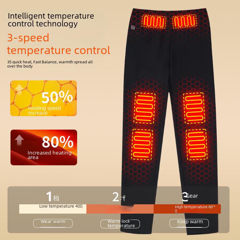 Oppladbare elektriske oppvarmede vinterbukser for menn og kvinner - Varm bomull Fullkroppsoppvarming for utendørs bruk