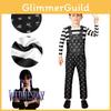 Wednesday Addams Cosplay Costume For Boys Girls Kids Overalls Halloween Xmas Party