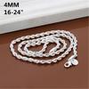 40-60cm Großhandel 925 Sterling Silber Halsketten Schmuck 4MM Seilkette Mode Herren Damen Halskette Weihnachtsgeschenke