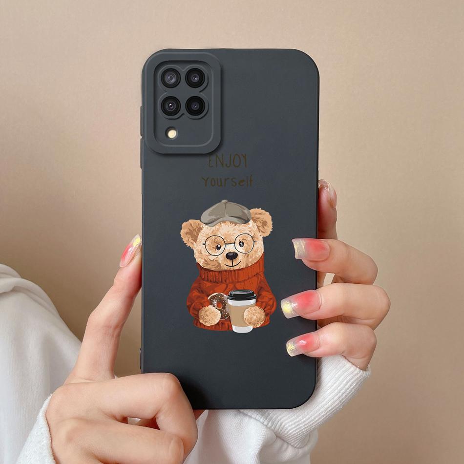 For Samsung Galaxy A12 M12 F12 Phone Case Cartoon Liquid Silicone Full Protection Anti Drop Cover For Samsung A 12 M 12 Bumper