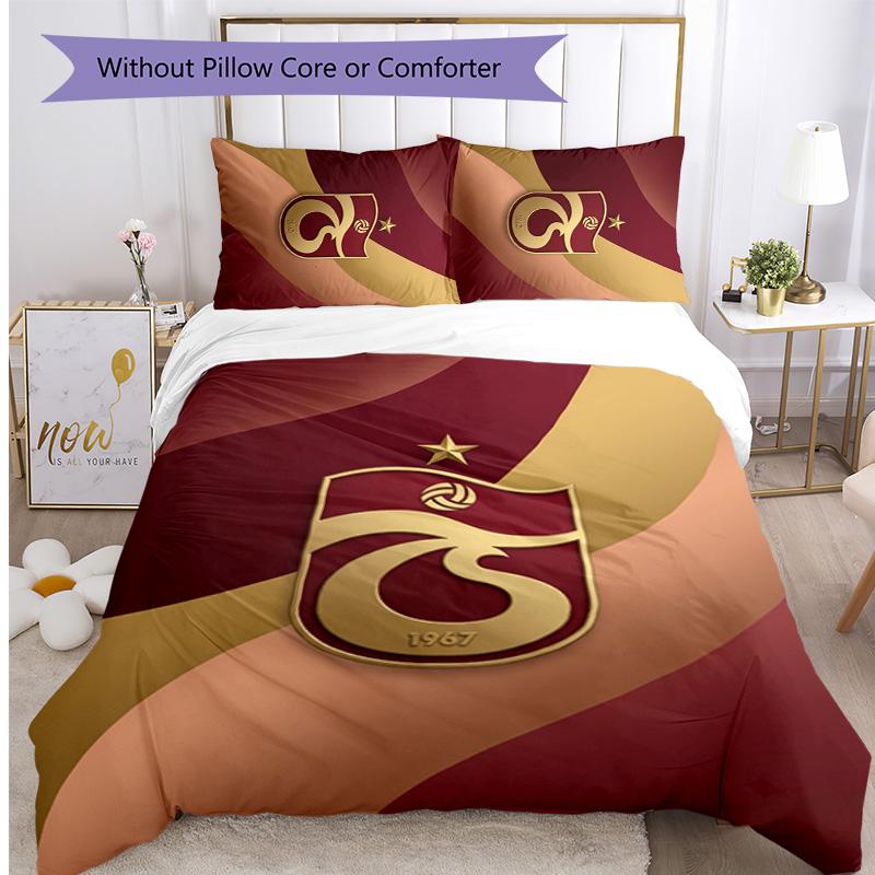 Set Lenzuola Trabzonspor FC Stampato 3 Pezzi Copripiumino Traspirante con Federe Biancheria da Letto Decorativa per Camera da Letto Casa