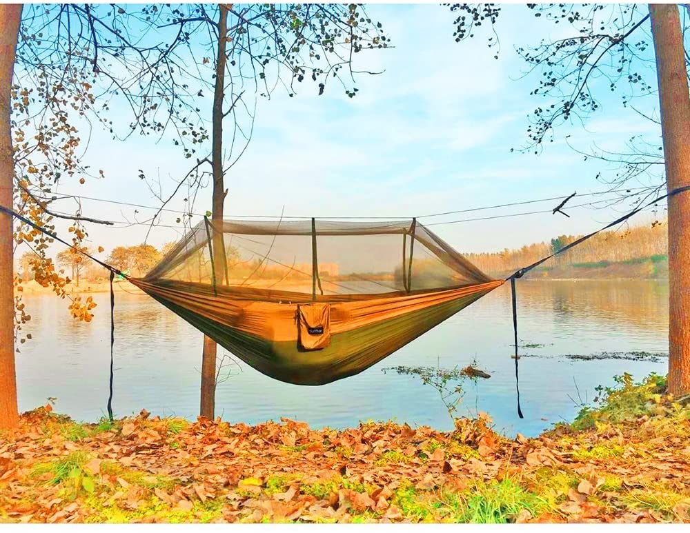 Hammock with mosquito net, deckchair, tourist bed, survival double gadgets