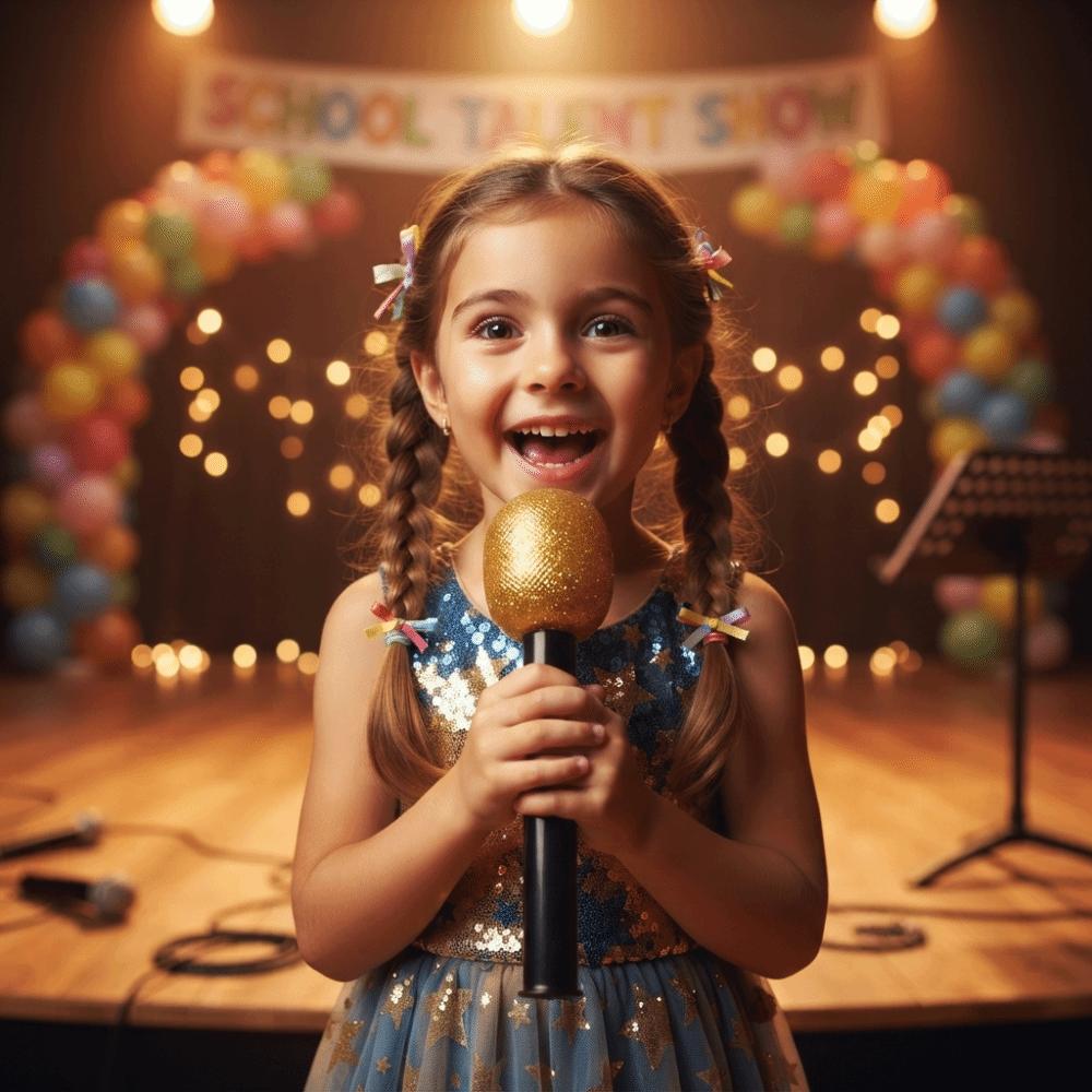 Gold Silver Glitter Toy Fake Mic Lightweight Plastic Singing Practice Toy  School Talent Show