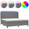VidaXL Sommier à Lattes de Lit avec Matelas et LED, Lit Rembourré avec Tête de Lit, Lit Double, Lit Adulte de Chambre, 3138422